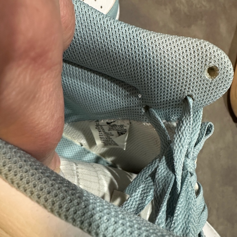Nike High-Top Sneakers in White and Light Blue - Picture 5 of 8